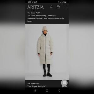 LIKE NEW THE ARITIZA 700+ DOWN FILLED. SUPERSNUG PUFF SUPER COAT.